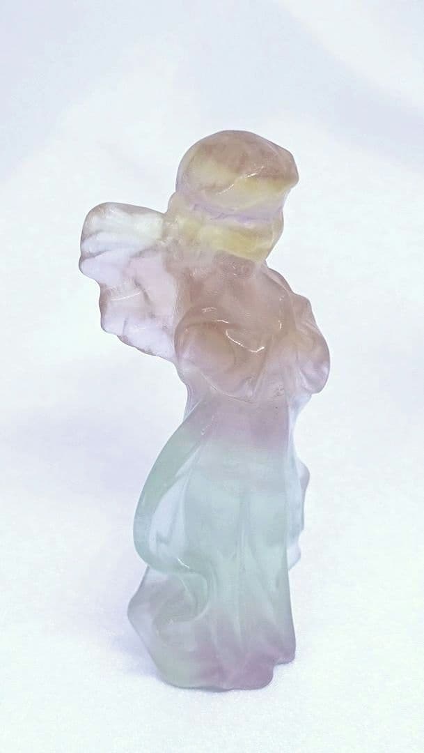 キャンディ フローライト　天使　（小）①　エンジェル　置物　カービング