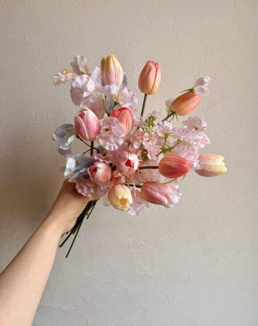 アーティシャルフラワーブーケ(ブートニア付き、短時間使用)