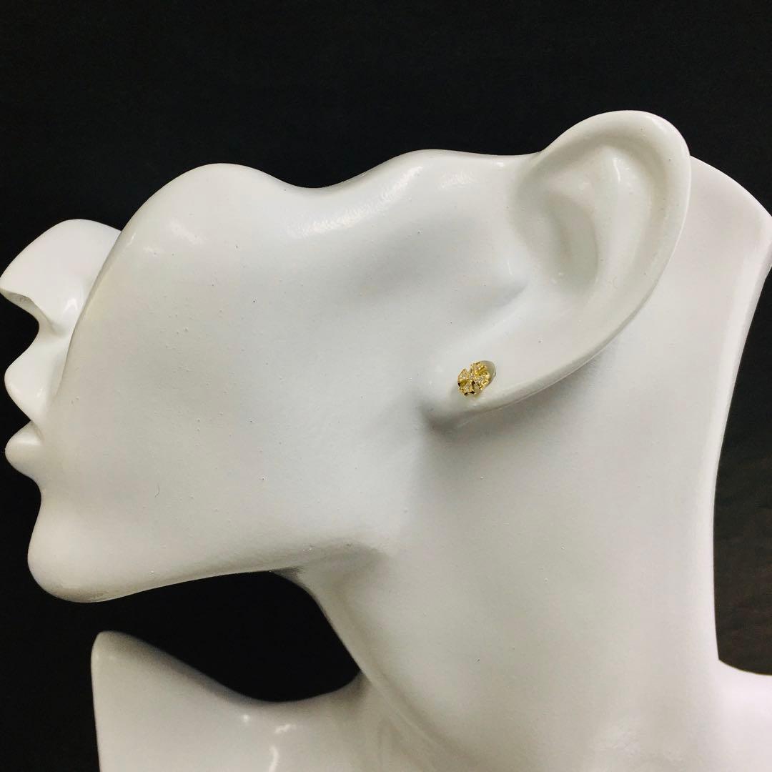 K18YG ダイヤクロス スタッドピアス イエローゴールド 18金