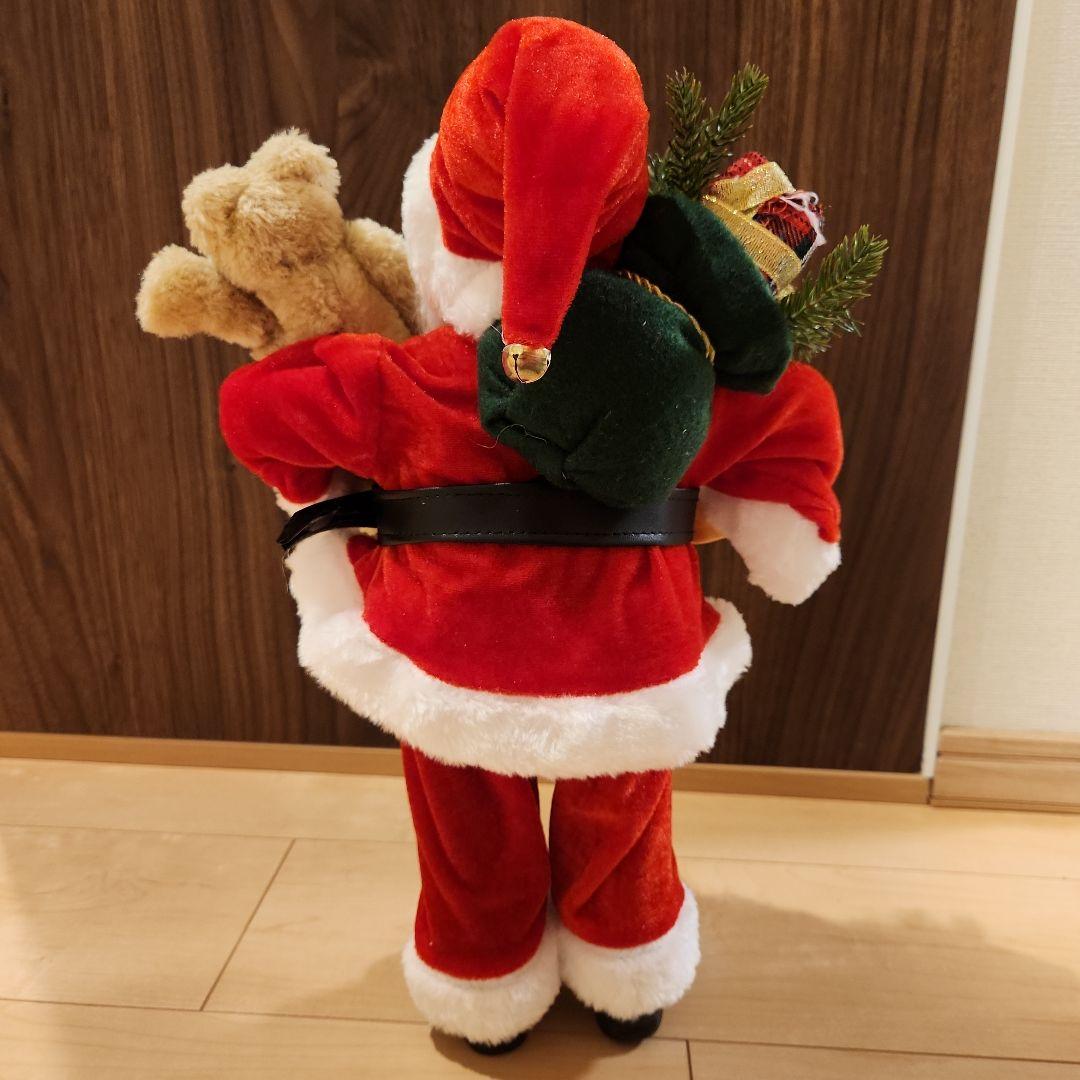 サンタクロース 置物 洋風人形 テディベア付き