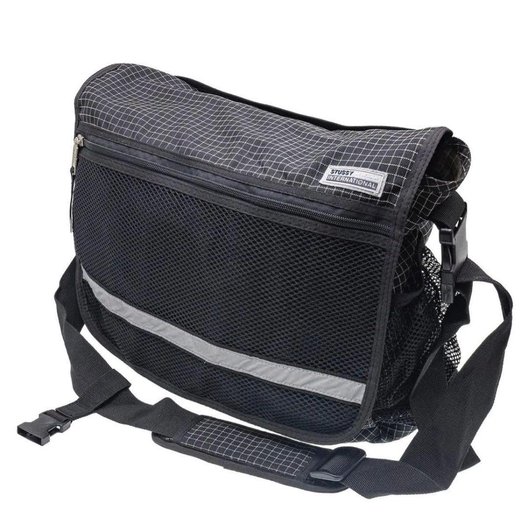 美品 90s OLD STUSSY メッセンジャーバッグ スペクトル柄 紺タグ