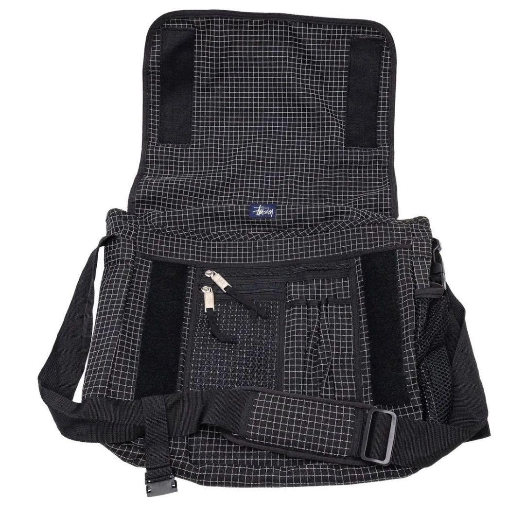 美品 90s OLD STUSSY メッセンジャーバッグ スペクトル柄 紺タグ