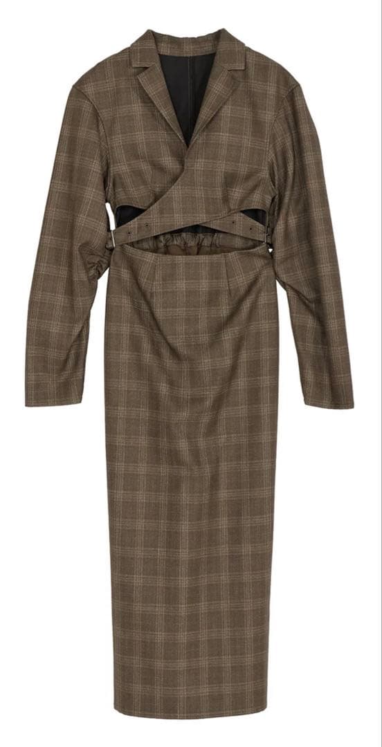 ワンピース WAIST CROSS CHECK DRESS