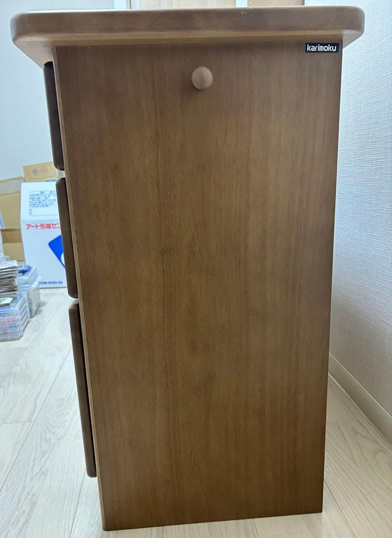 ナチュラルウッド 3段チェスト カリモク　木製　箪笥