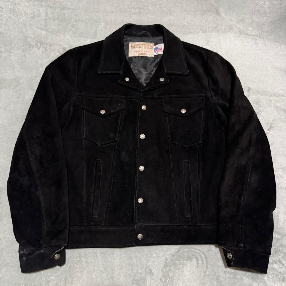 70s 80s Schott WESTERN スエードレザートラッカージャケット