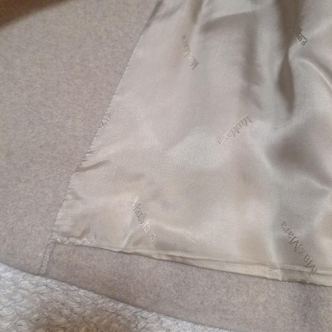 マックスマーラ グレーベージュ ファー襟 ロングコート