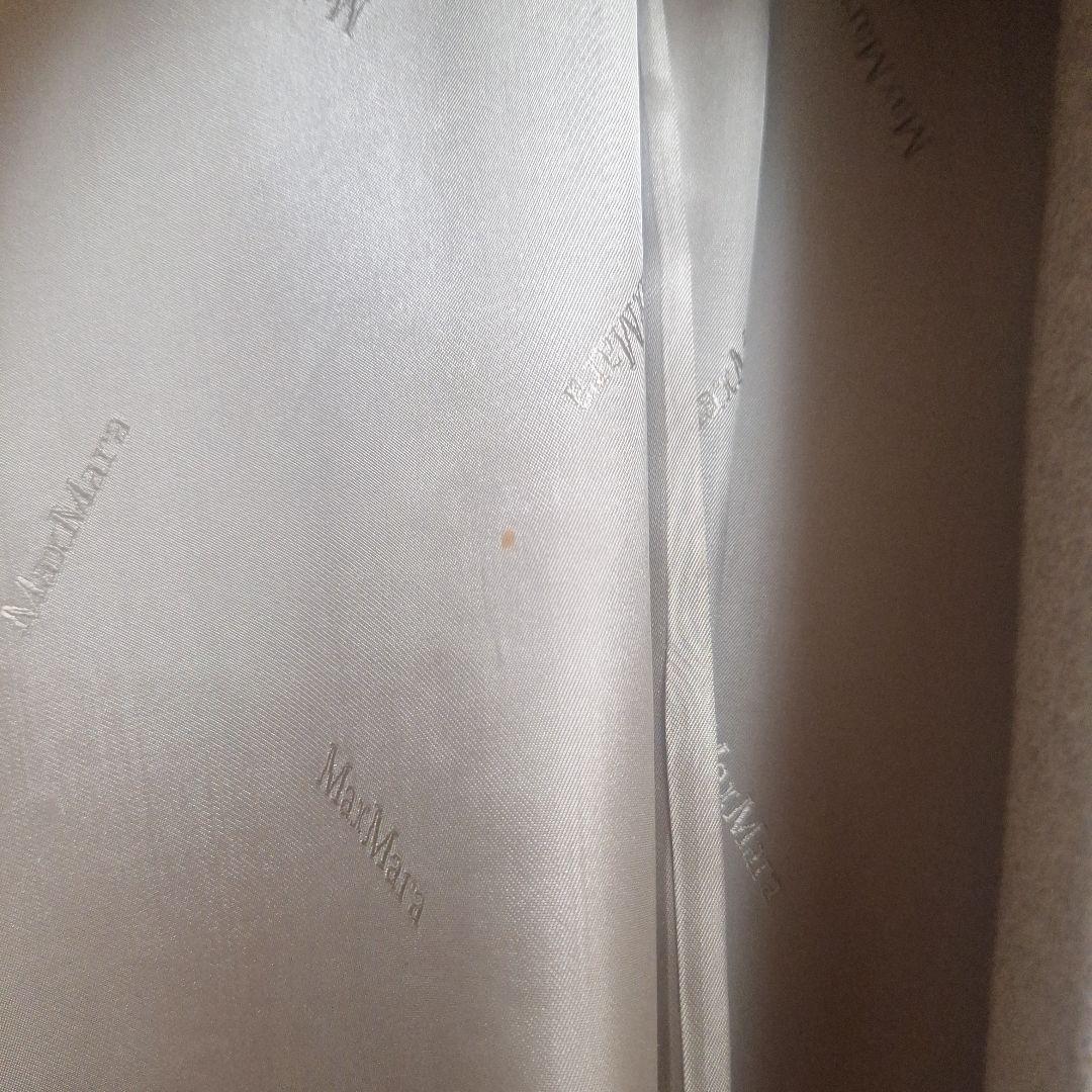 マックスマーラ グレーベージュ ファー襟 ロングコート