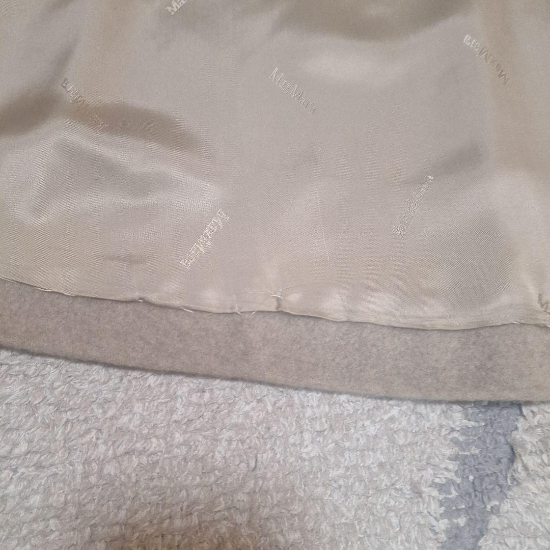 マックスマーラ グレーベージュ ファー襟 ロングコート