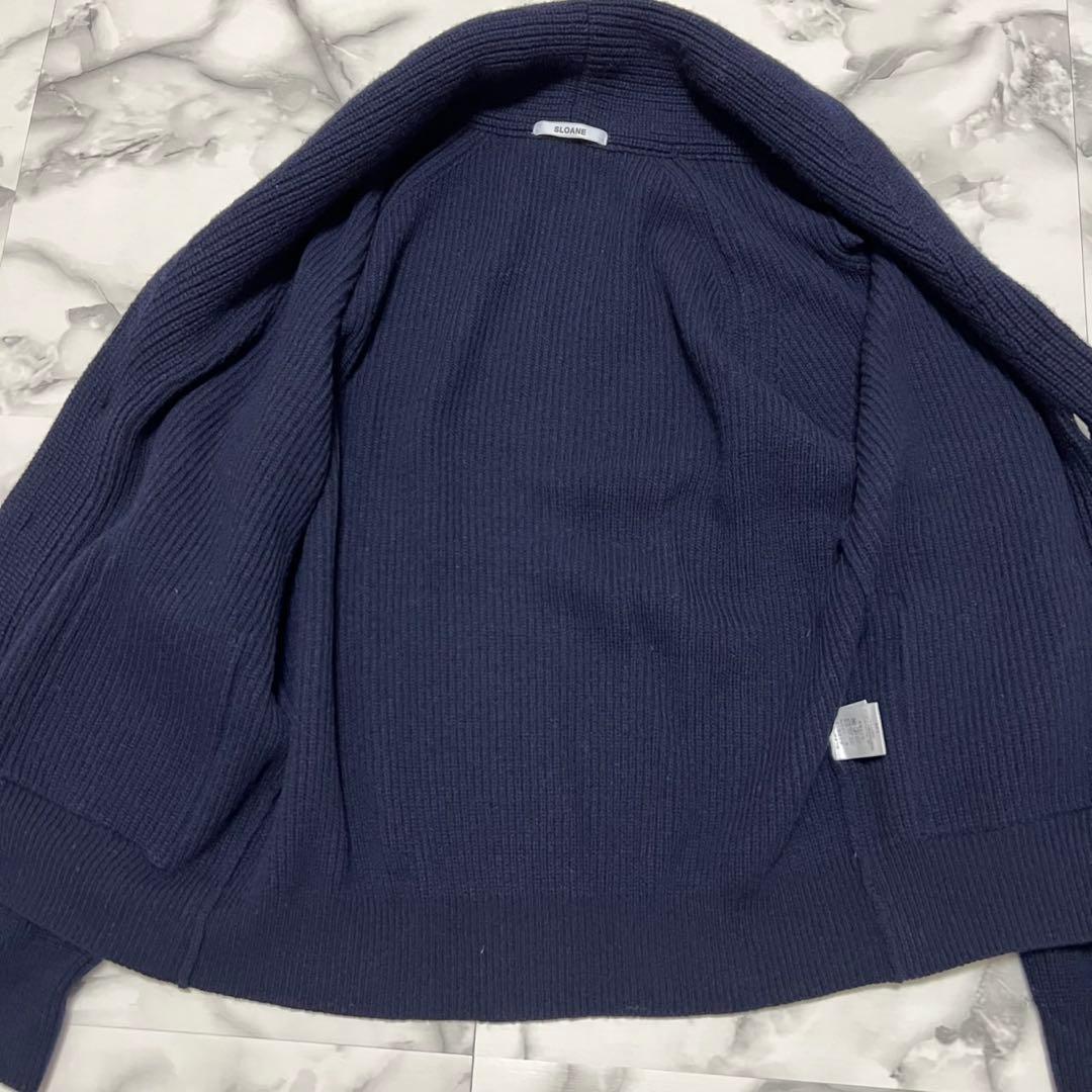 【美品】スローン　Beams別注ラムウールショールカラーカーディガン　XL