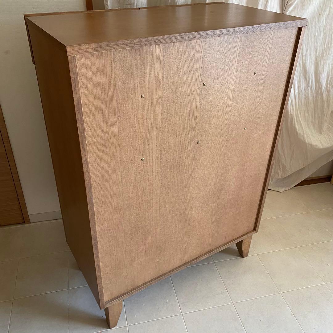 北欧　アンティーク　キャビネット　チェスト　格子　オーク　ガラス　脚付き　飾り棚