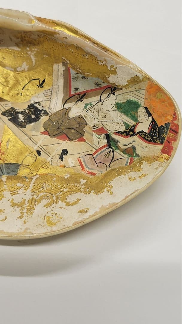 大きめ 江戸時代 貝合わせ 貝合せ 雛人形 蒔絵 ⑧金箔 源氏物語 郷土玩具