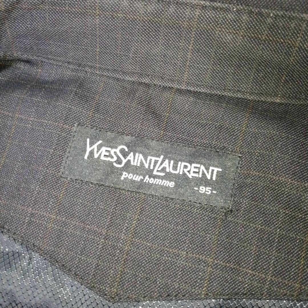 訳有■YVESSAINTLAURENT pour homme チェック柄ブルゾン