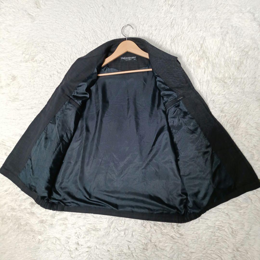 訳有■YVESSAINTLAURENT pour homme チェック柄ブルゾン