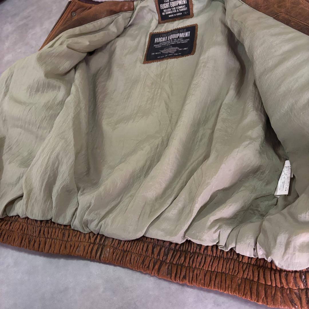 雰囲気◎ G-1 フライトレザージャケット ブラウン 襟ボア L