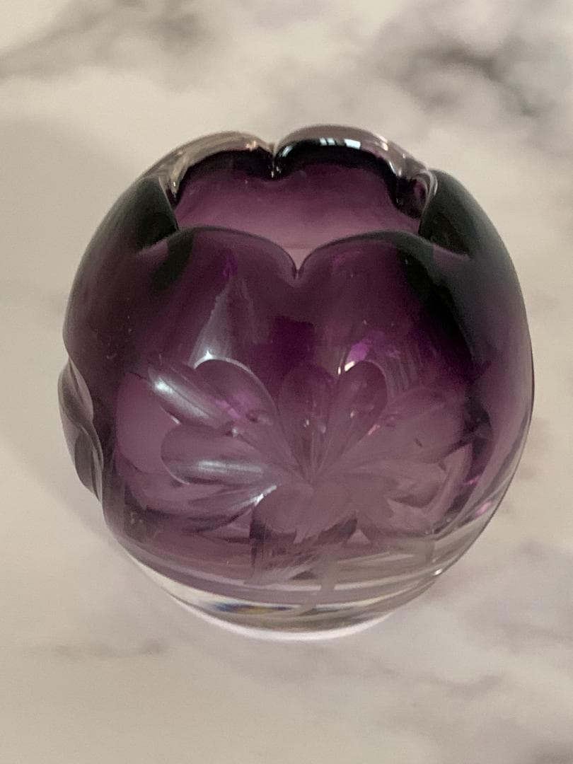✨最終出品✨★美品★　モーゼル　アメジストガラス　花瓶　置物　アンティーク