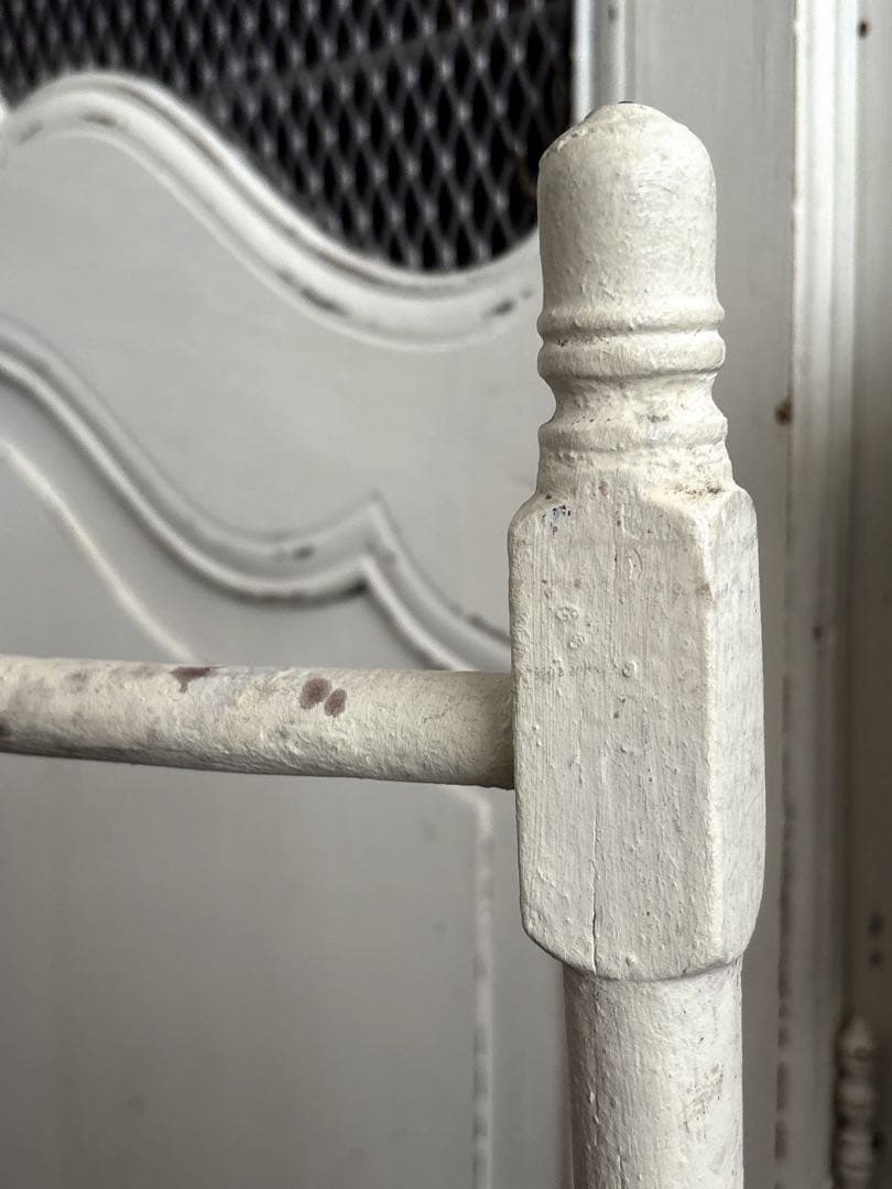 フランスアンティーク　シャビーシック　トルションハンガーラック　ホワイト