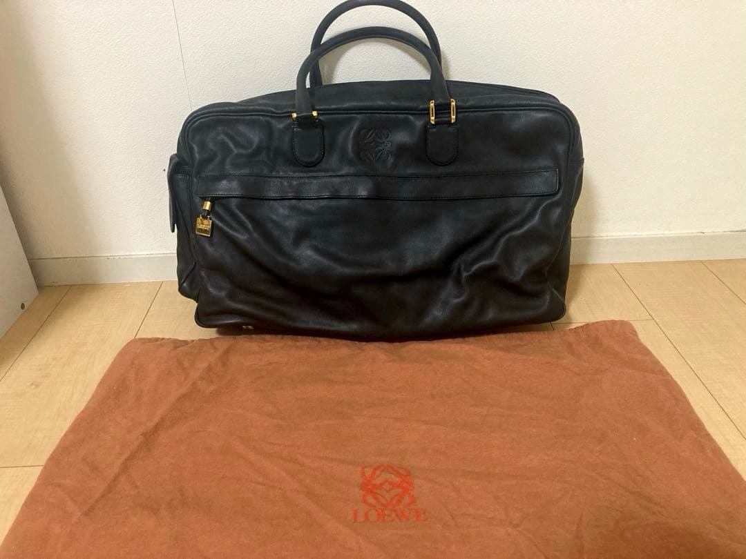 再値下げ！LOEWE ボストンバッグ　本革　黒　袋付き