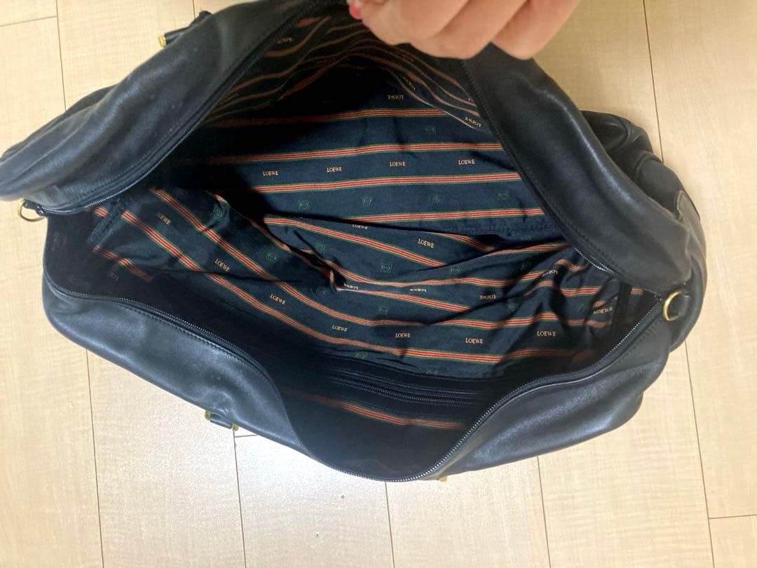 再値下げ！LOEWE ボストンバッグ　本革　黒　袋付き