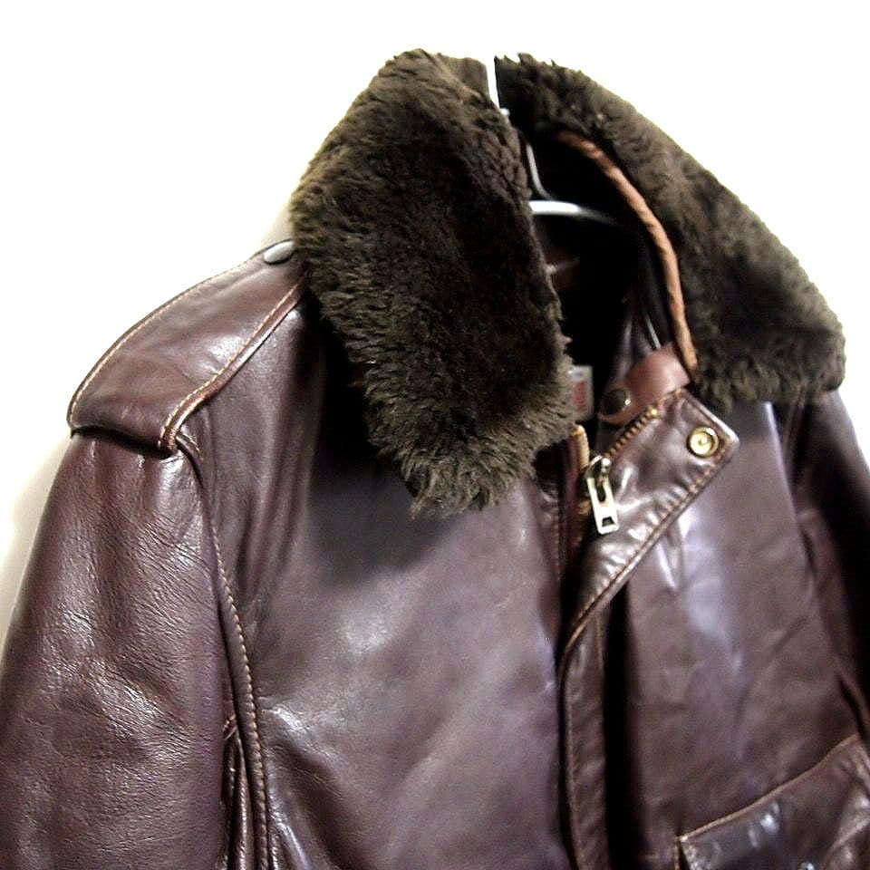 【70s80s美品】ショット　G-1　レザー フライトジャケット　ダークブラウン