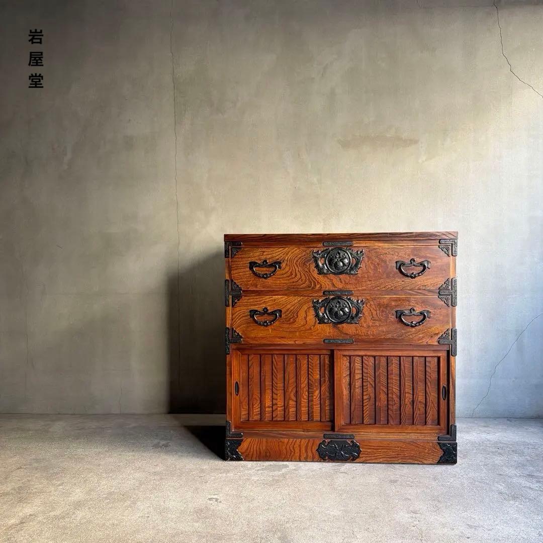 美品　岩屋堂　帳場箪笥 整理箪笥 時代箪笥 抽き出し7杯