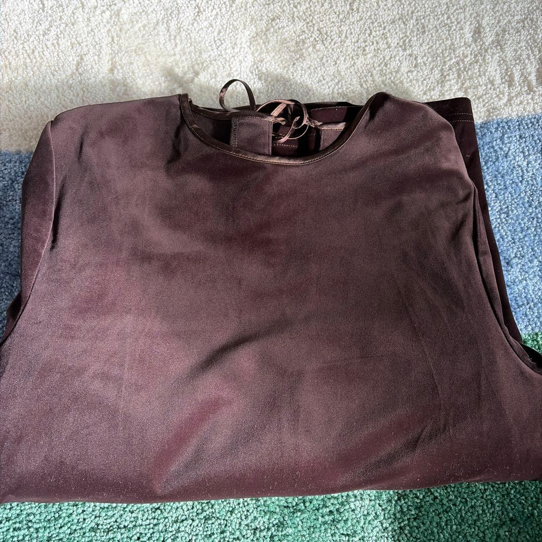 【新品未使用】ur’s yukiコラボ　ベロアワンピース　ブラウンS