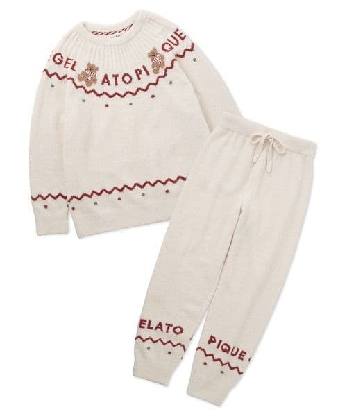 【ラッピング付】正規品♡新品 ジェラートピケ ノルディック上下セット　ホワイト