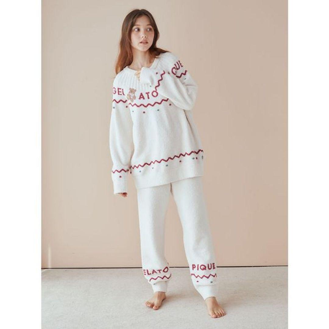 【ラッピング付】正規品♡新品 ジェラートピケ ノルディック上下セット　ホワイト