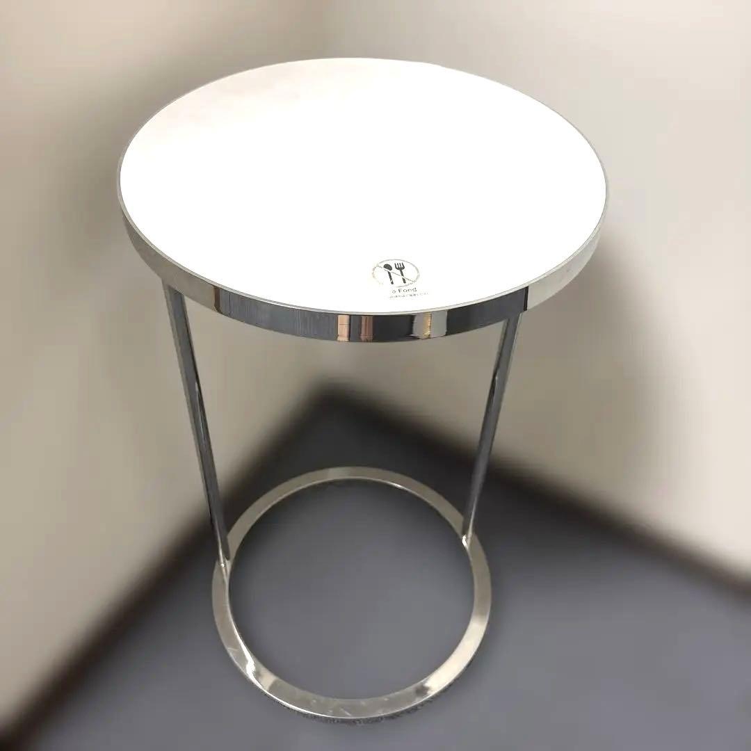 ホワイト　円形　サイドテーブル　ベッド サイドテーブル　おしゃれ