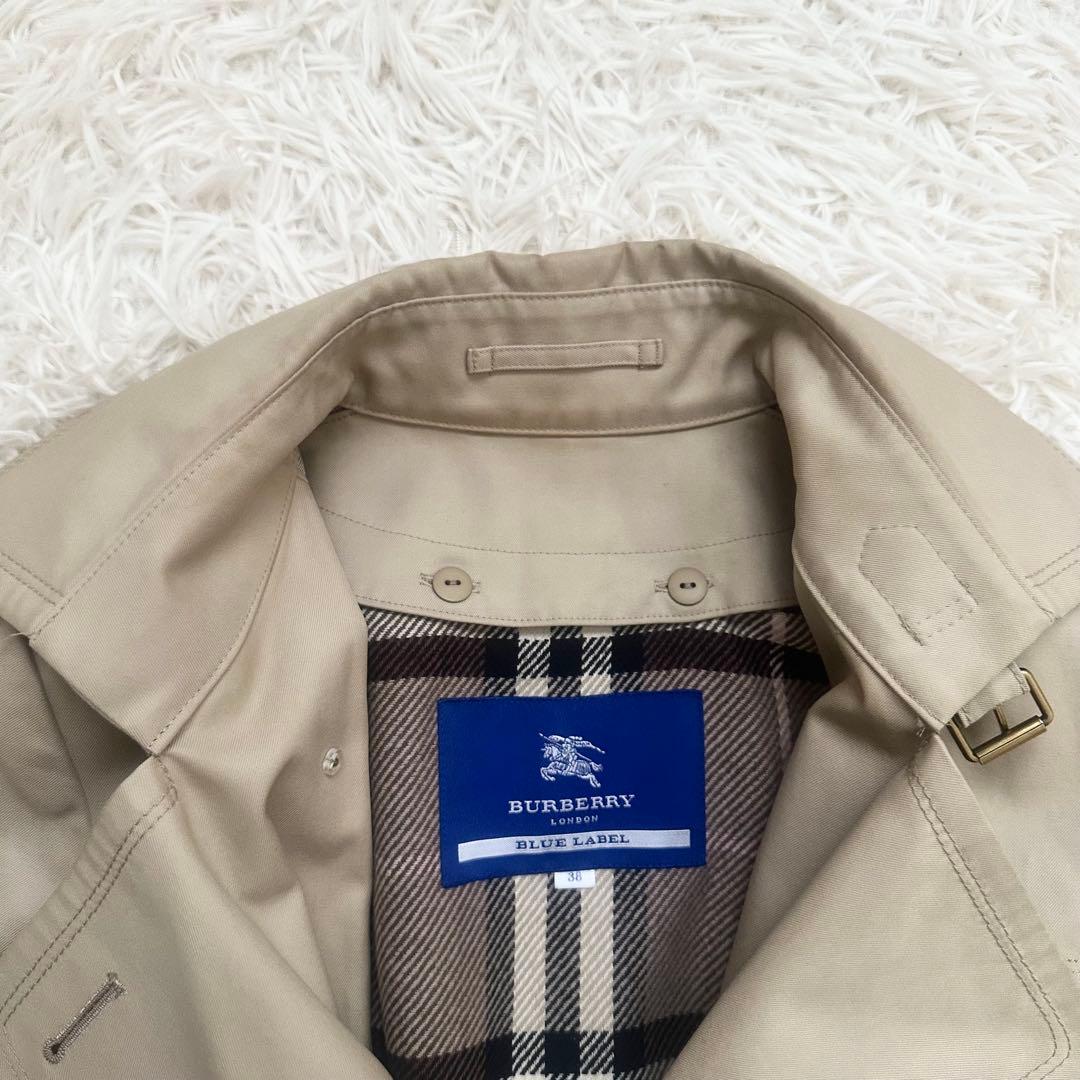 バーバリーブルーレーベル ライナー付 トレンチコート メガチェック ベージュ M