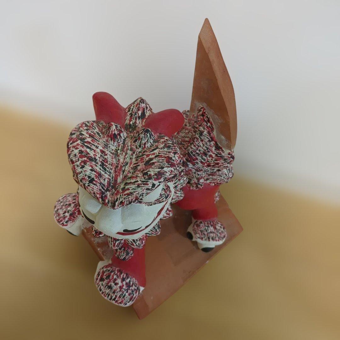 沖縄シーサー　特大高さ43センチ 　　　　　　　重量7.5キロ 　漆喰