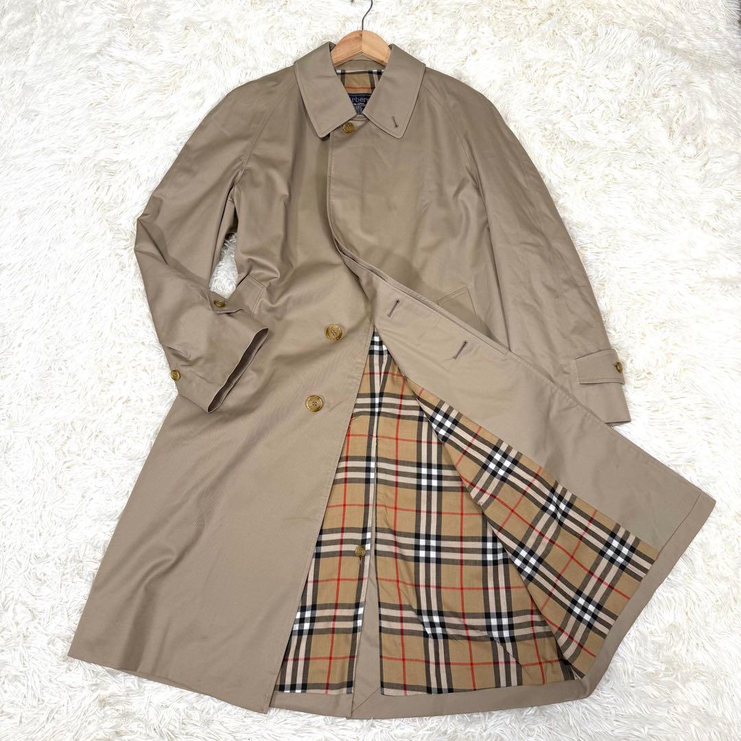 バーバリー Burberry ステンカラーコート 裏地総チェック 英国製 44