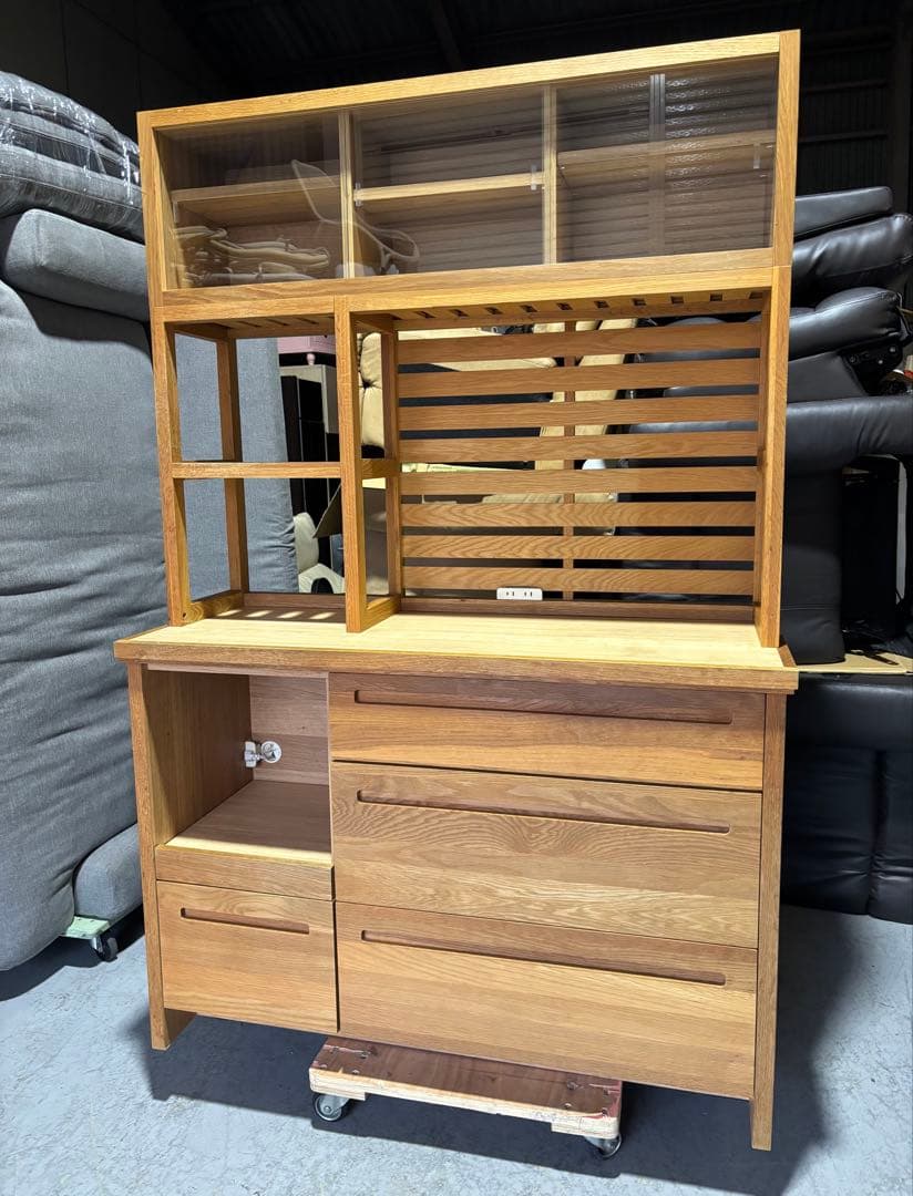 最高級 末次家具工芸 レンジボード、カップボード、幅123cm Used