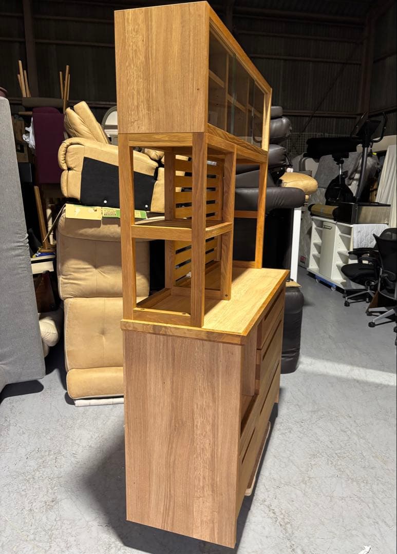 最高級 末次家具工芸 レンジボード、カップボード、幅123cm Used