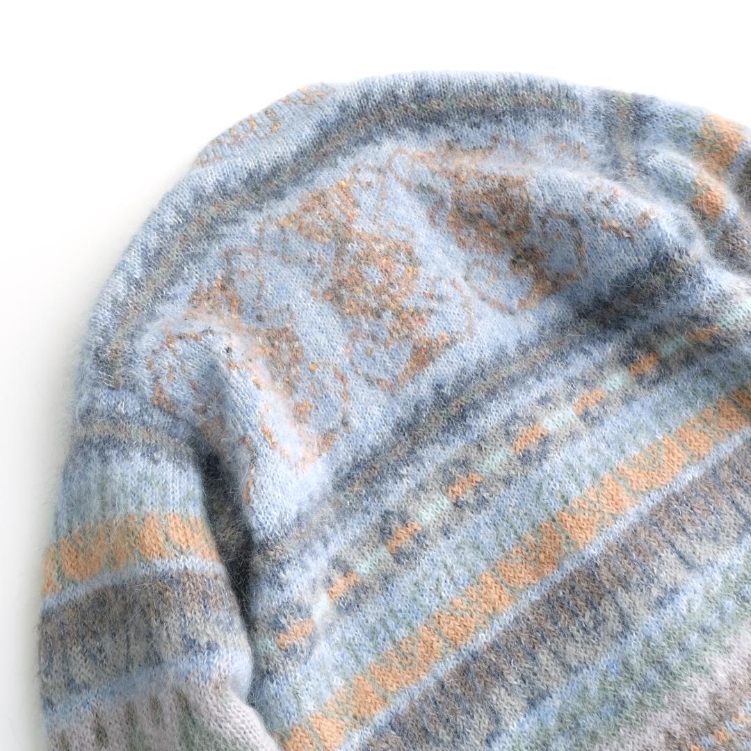 Siochain モヘヤニットカーディガン ライトブルー XL アイルランド製