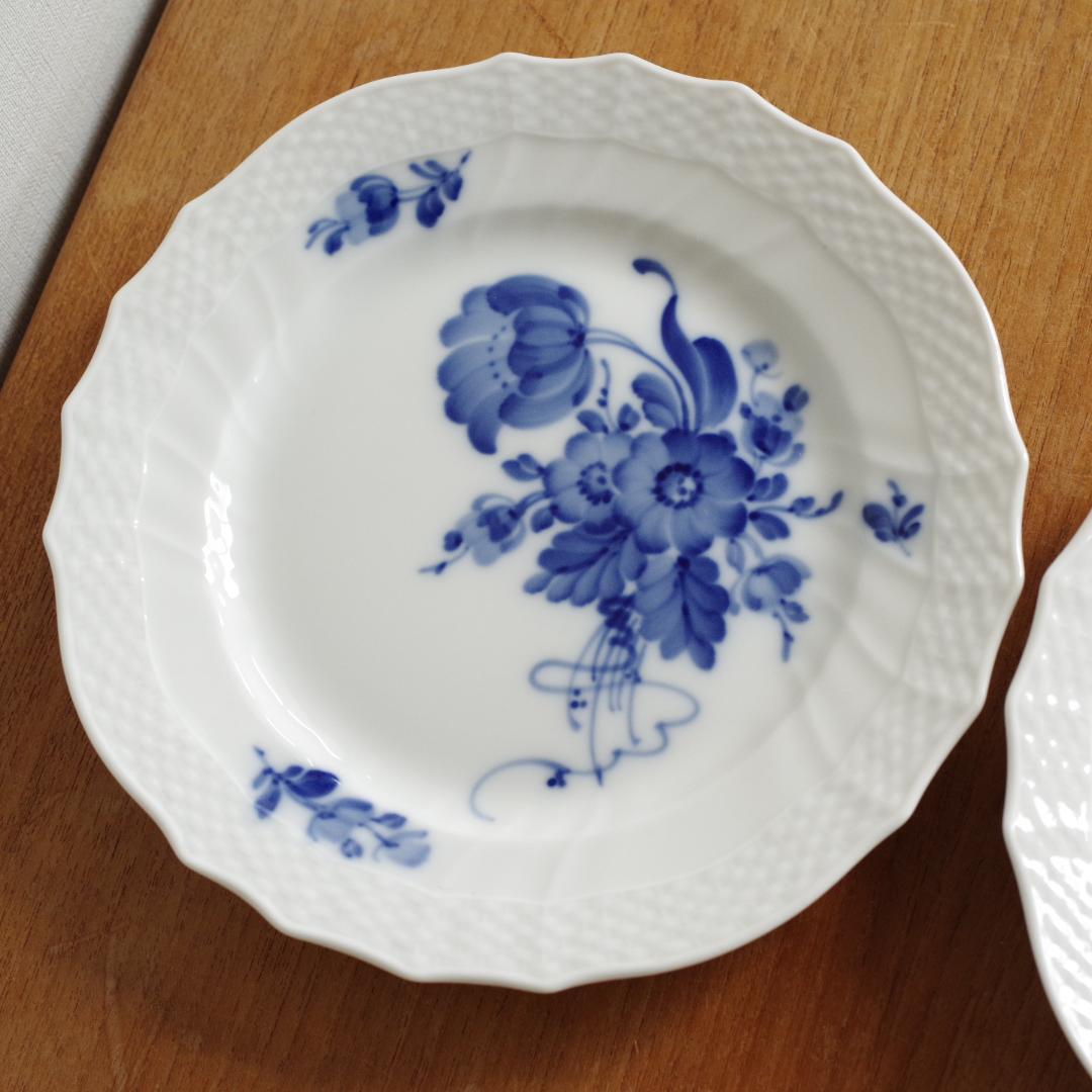 16cm ロイヤルコペンハーゲン 2枚 ブルーフラワー カーブ プレート