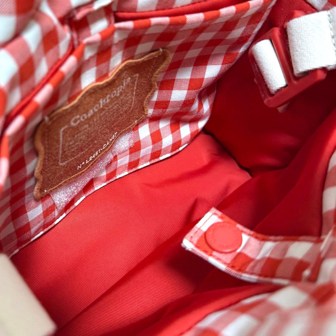 未使用 コーチトピア ギンガム チェック 2way ループ トートバッグ