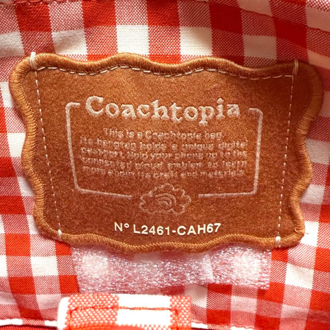 未使用 コーチトピア ギンガム チェック 2way ループ トートバッグ