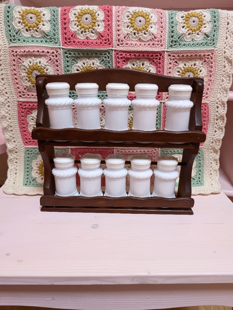 ヴィンテージ☆スパイスボトルラックセット＆マルチマット