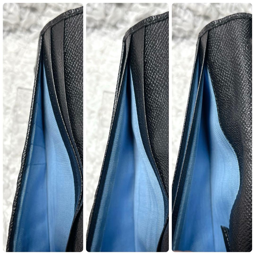 ブルガリ　長財布　レザー　本革　ブルガリマン　サークルロゴ　黒　バイカラー