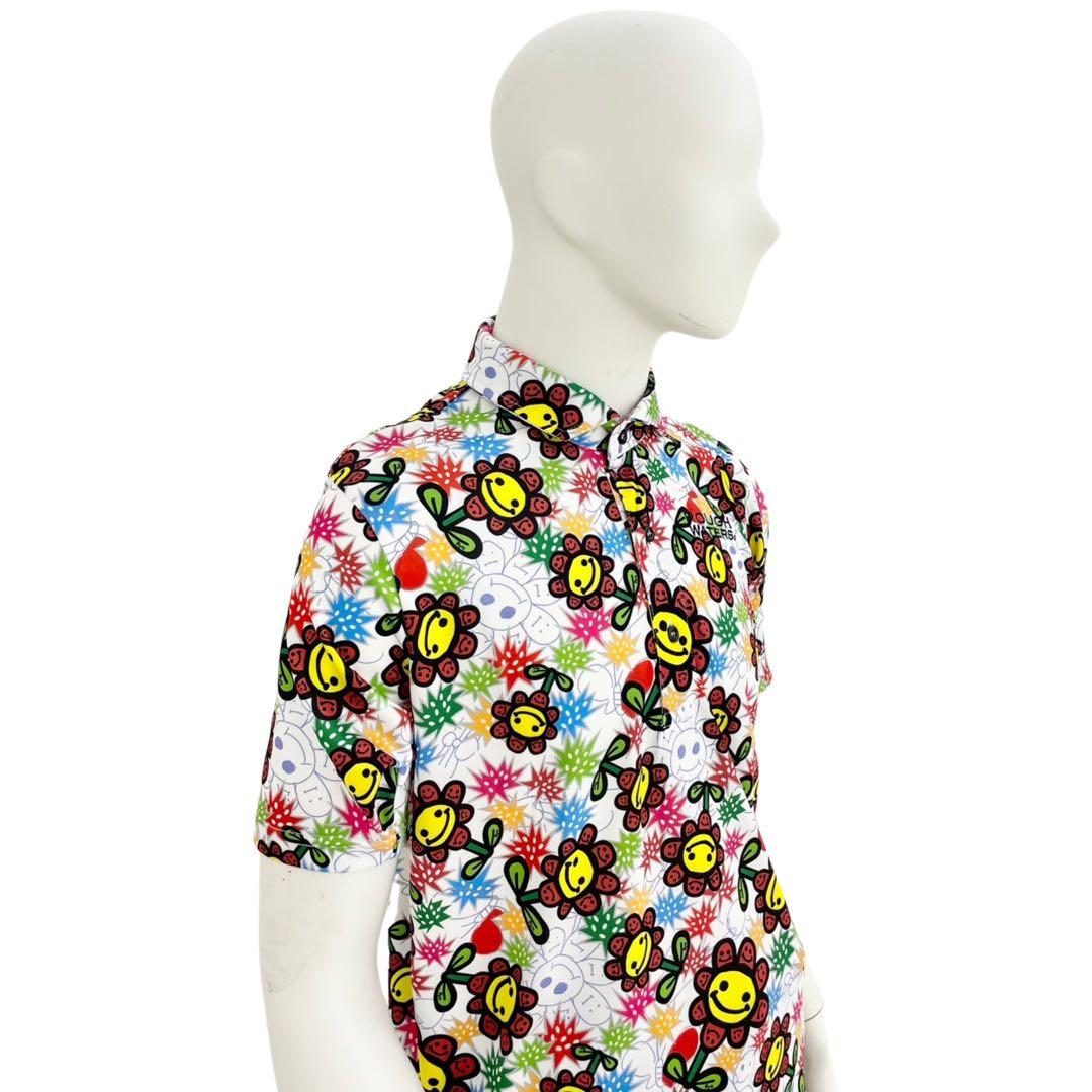 エリートグリップ　ラフウォーター　ポロシャツ　ハッピー6柄　ホワイト　LL