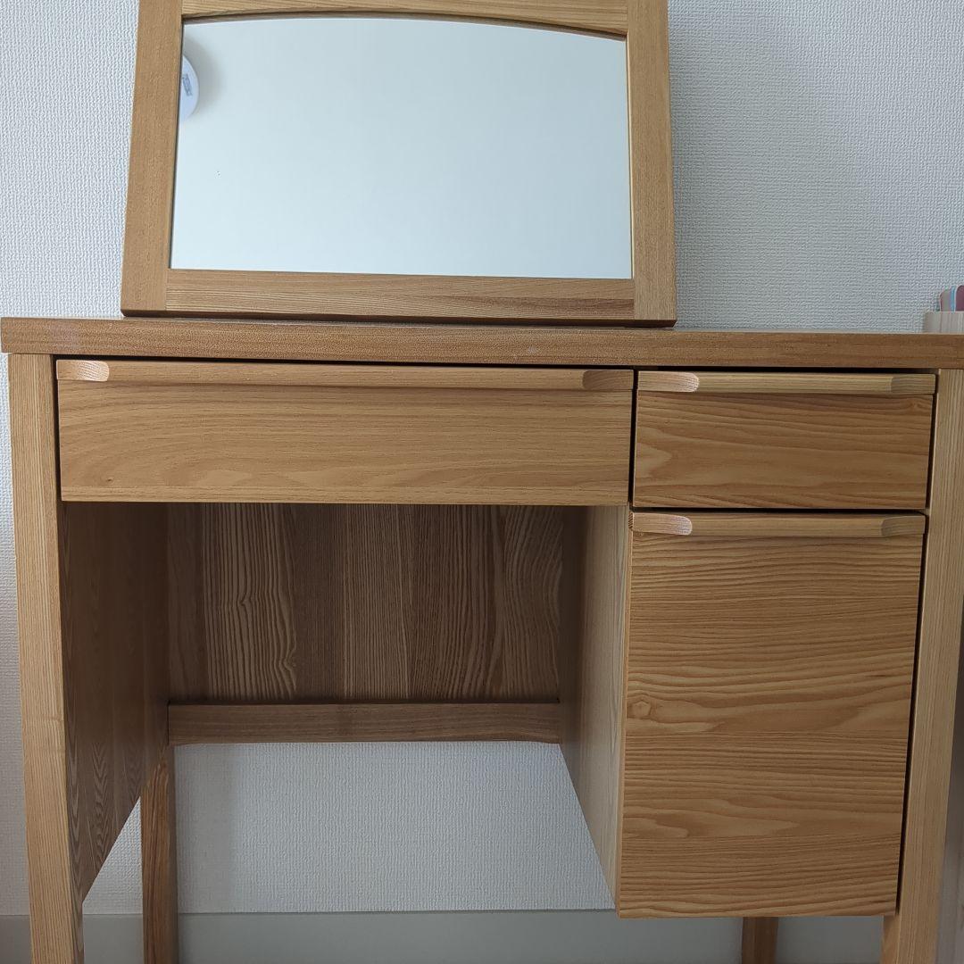 まるくる①　ナチュラル木製ドレッサー・鏡台 unicoドレッサー