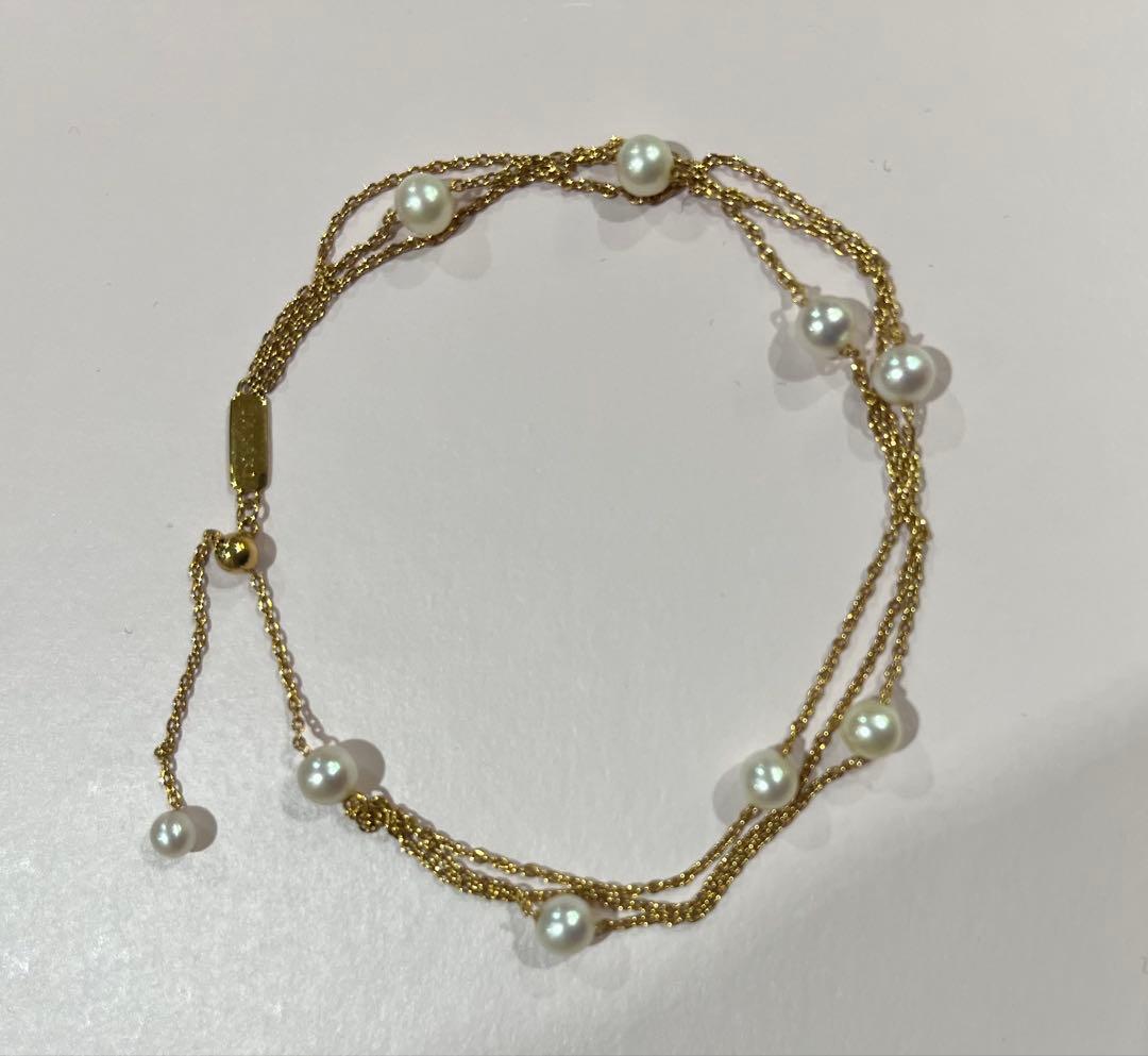 TASAKI K18 ベビーパール 3連 ブレスレット