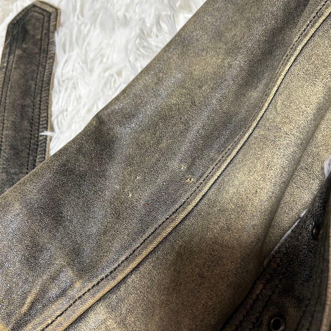 希少　バーバリーロンドン ラムレザーコート 40 ノバチェック ヴィンテージ加工