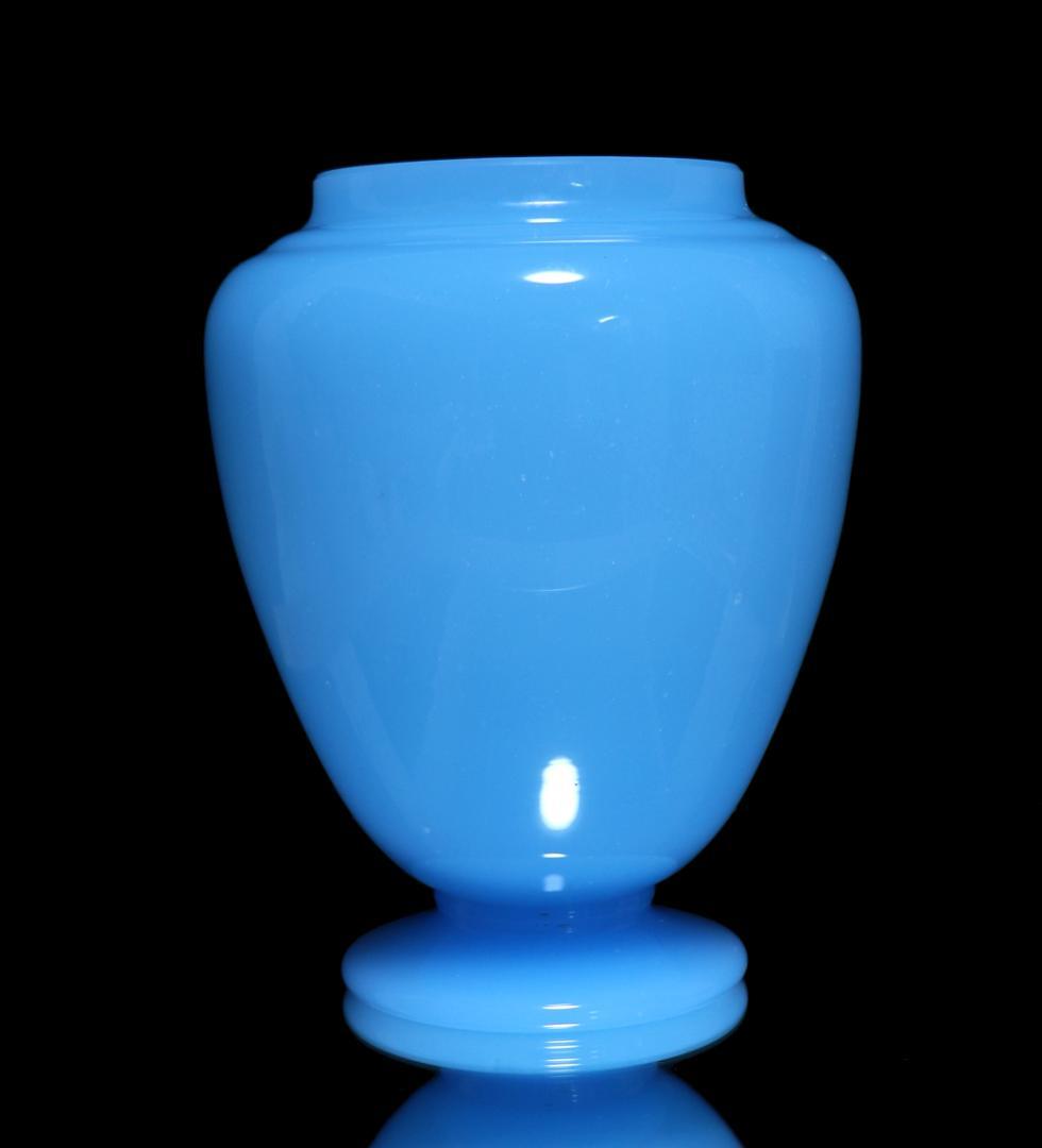 オールド・バカラ 珍品1970年 大型 スカイブルー オパーリンクリスタル製花瓶