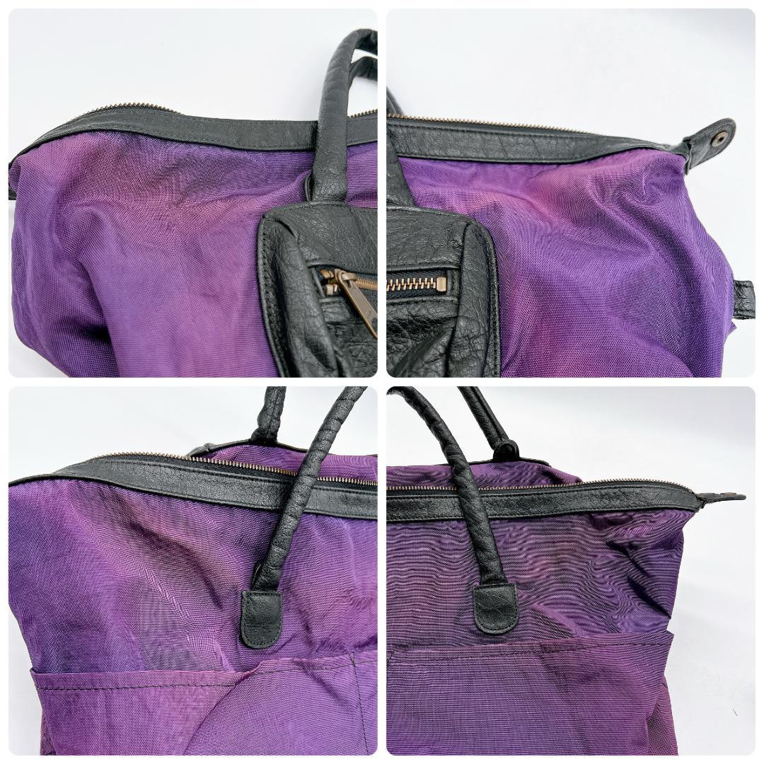 良品 IBIZA イビザ ボストンバッグ ナイロン レザー切り替え f350