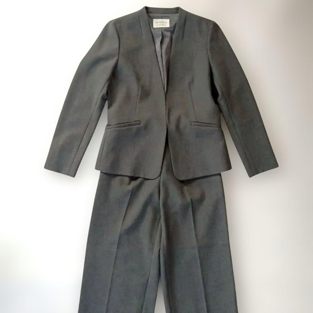美品◆グリーンレーベルリラクシング 洗える パンツスーツ セットアップ L 40