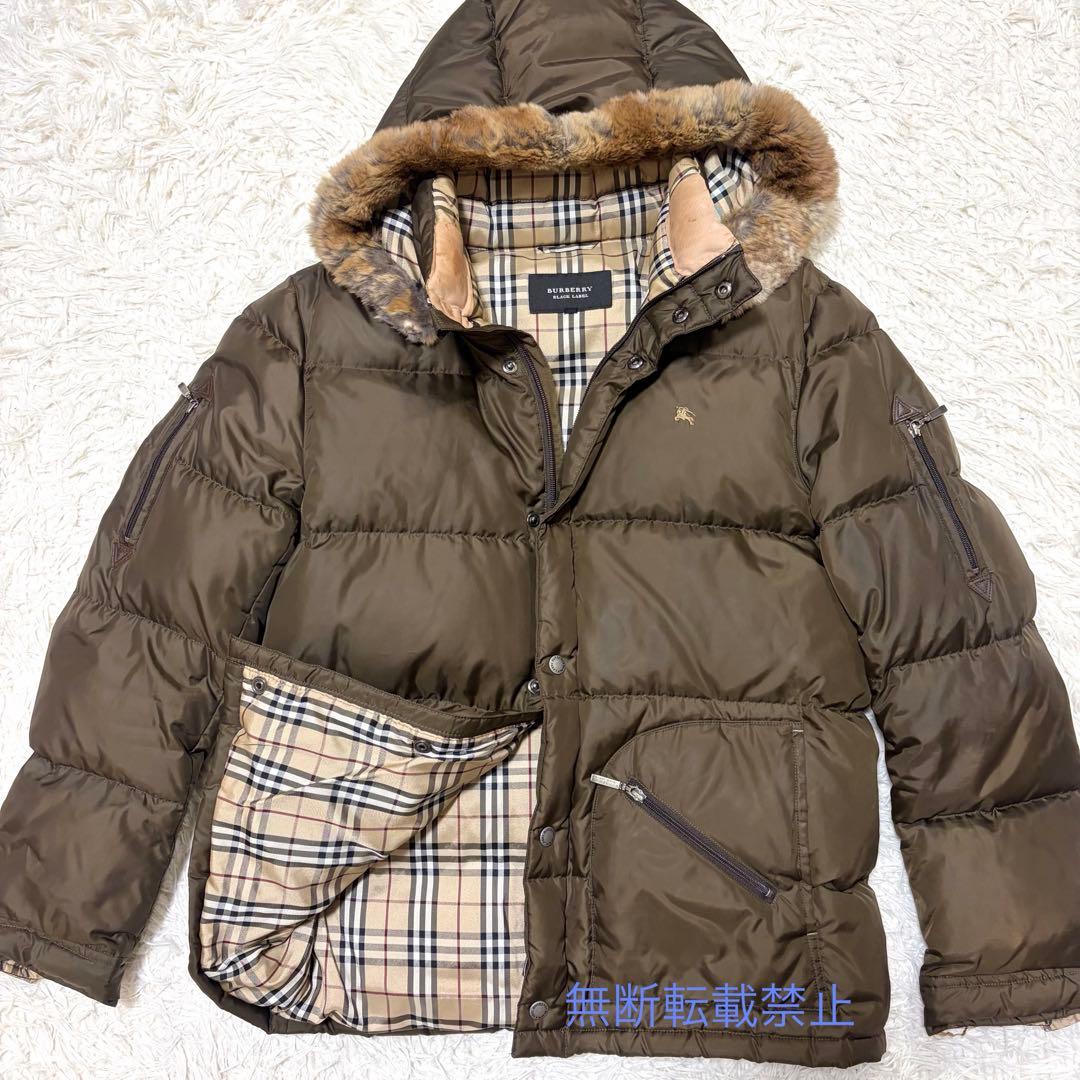 BURBERRY BLACKLABEL バーバリーダウンジャケットカーキＬ