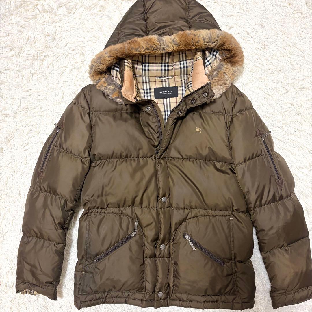 BURBERRY BLACKLABEL バーバリーダウンジャケットカーキＬ
