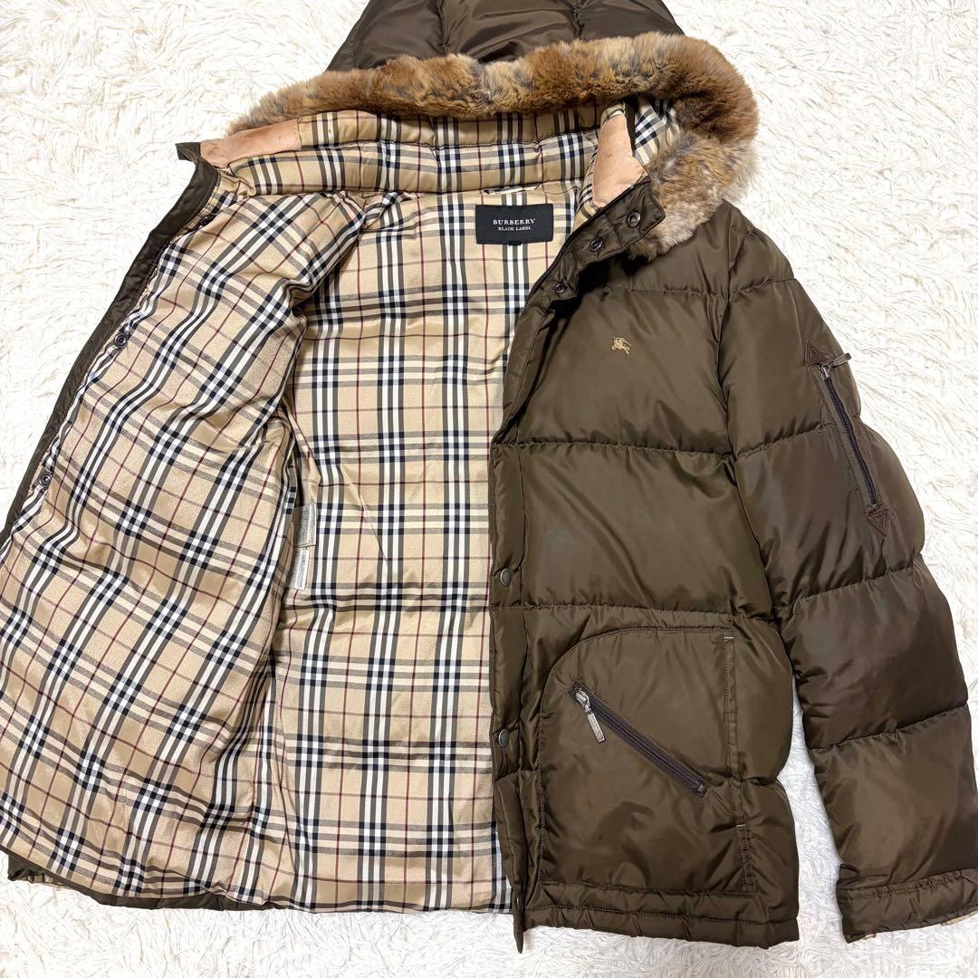 BURBERRY BLACKLABEL バーバリーダウンジャケットカーキＬ
