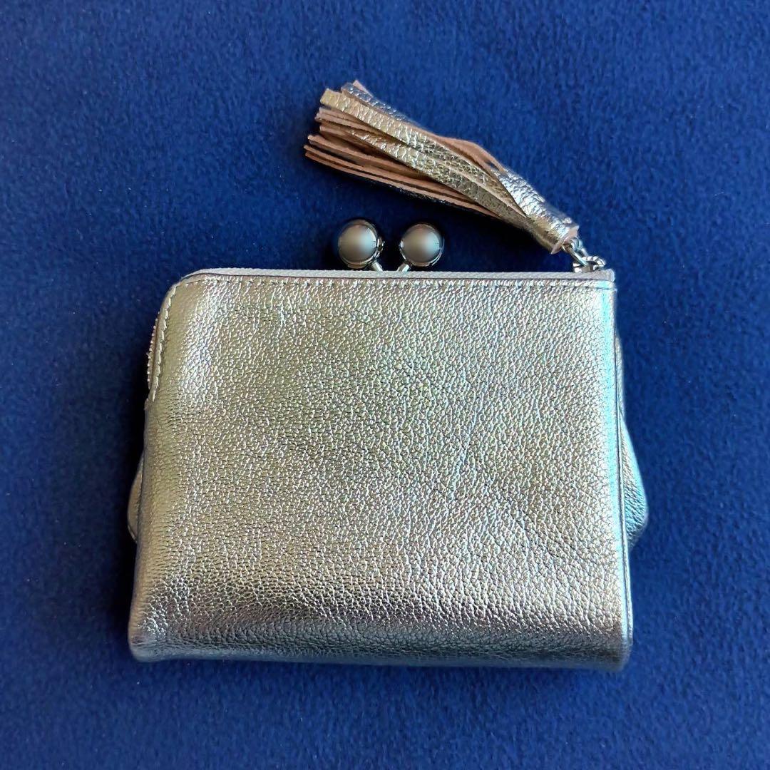 perche（ペルケ）マルチスタッズがま口二つ折りウォレット　ゴールド